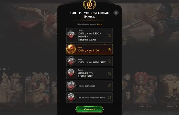 Screenshot pagina registrazione Legiano Casino