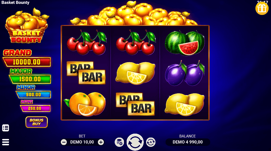 Basket Bounty gameplay — slot 3×3 di Evoplay