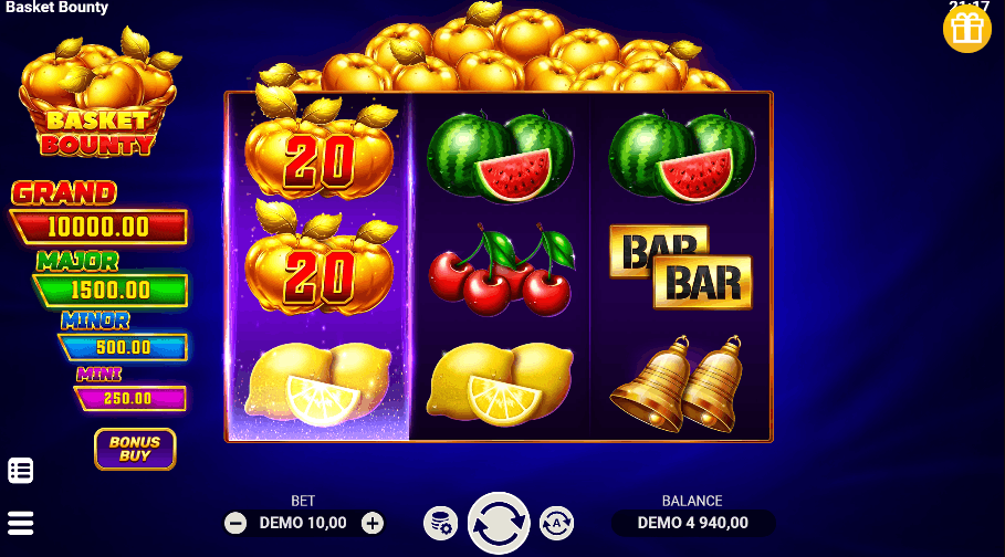 Basket Bounty feature Apple Harvest — meccanica bonus di Evoplay